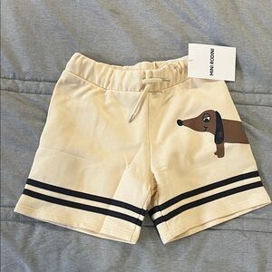 Mini Rodini Beige Shorts with Dog Design